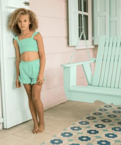 minnow Girls Smocked Bikini Abaco Green Hot
