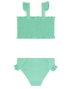 minnow Girls Smocked Bikini Abaco Green Hot