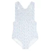 minnow Girls Smocked Crossover One Piece Briland Blue Botanic Best