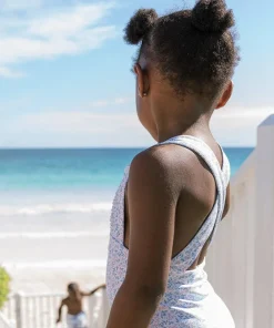 minnow Girls Smocked Crossover One Piece Briland Blue Botanic Best