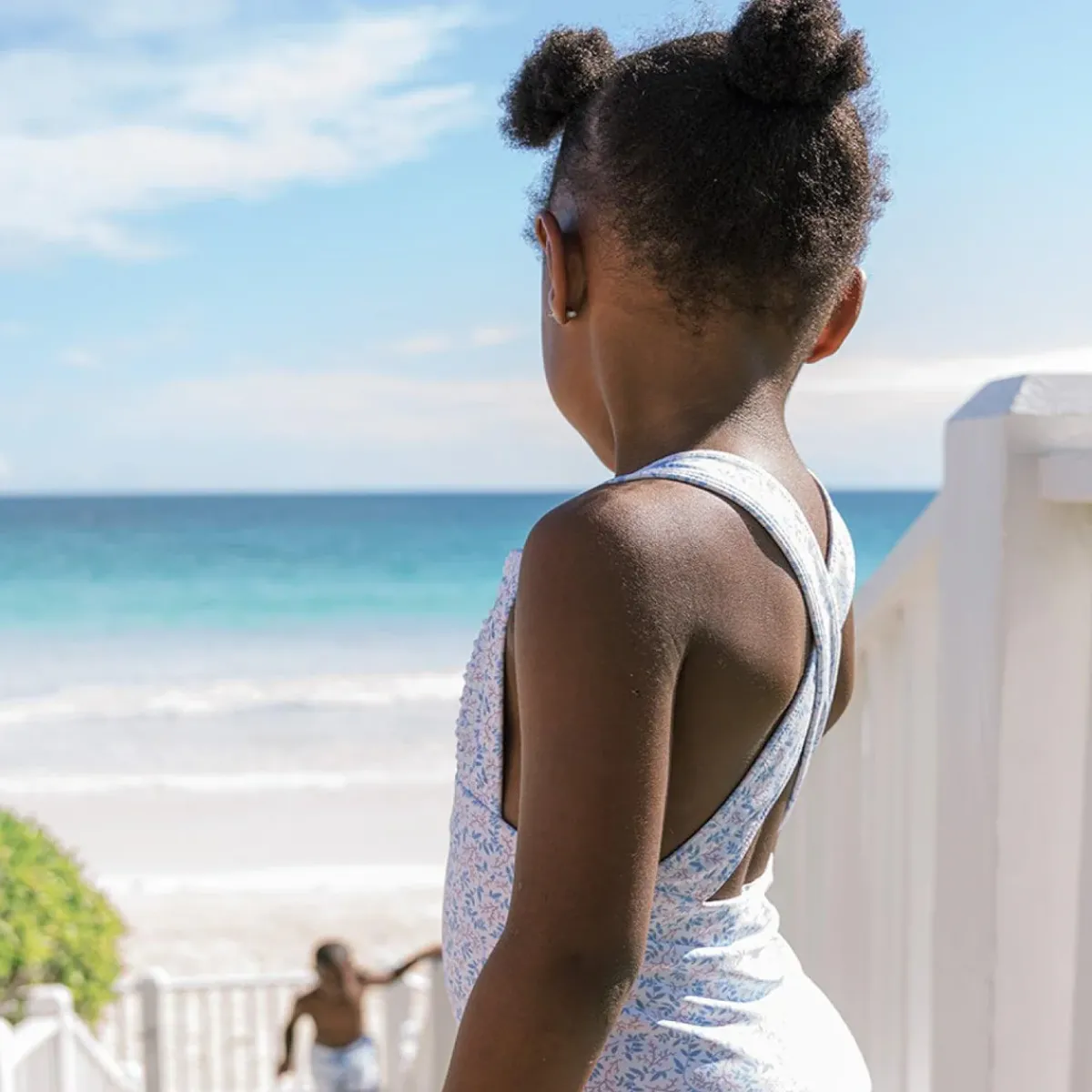 minnow Girls Smocked Crossover One Piece Briland Blue Botanic Best