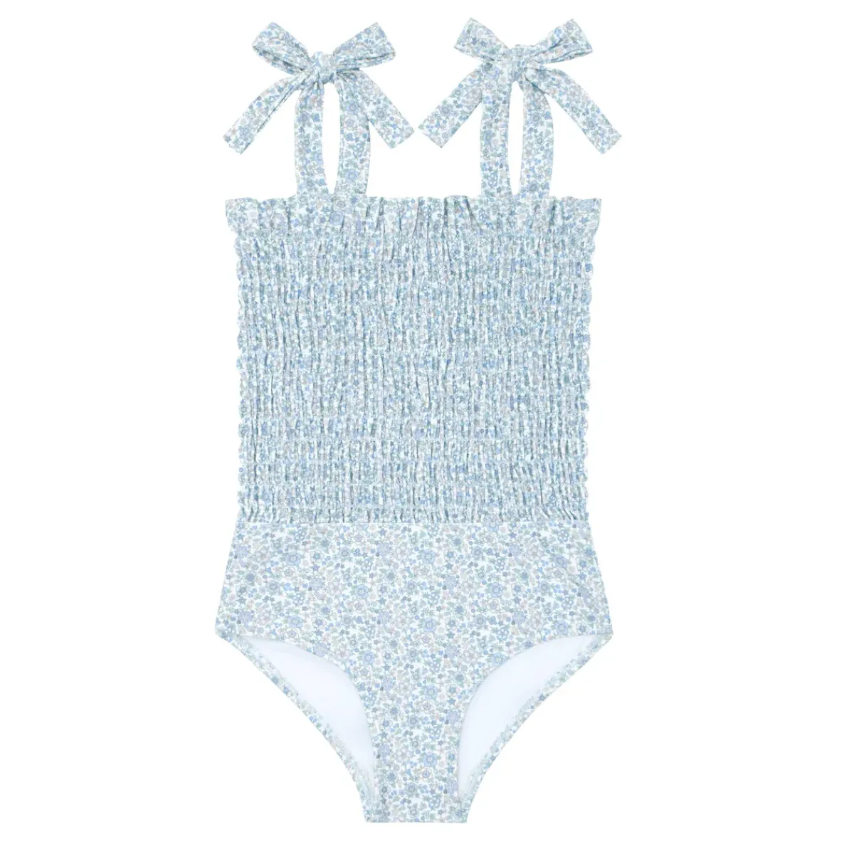 minnow Girls Smocked One Piece Slate Floral Fashion