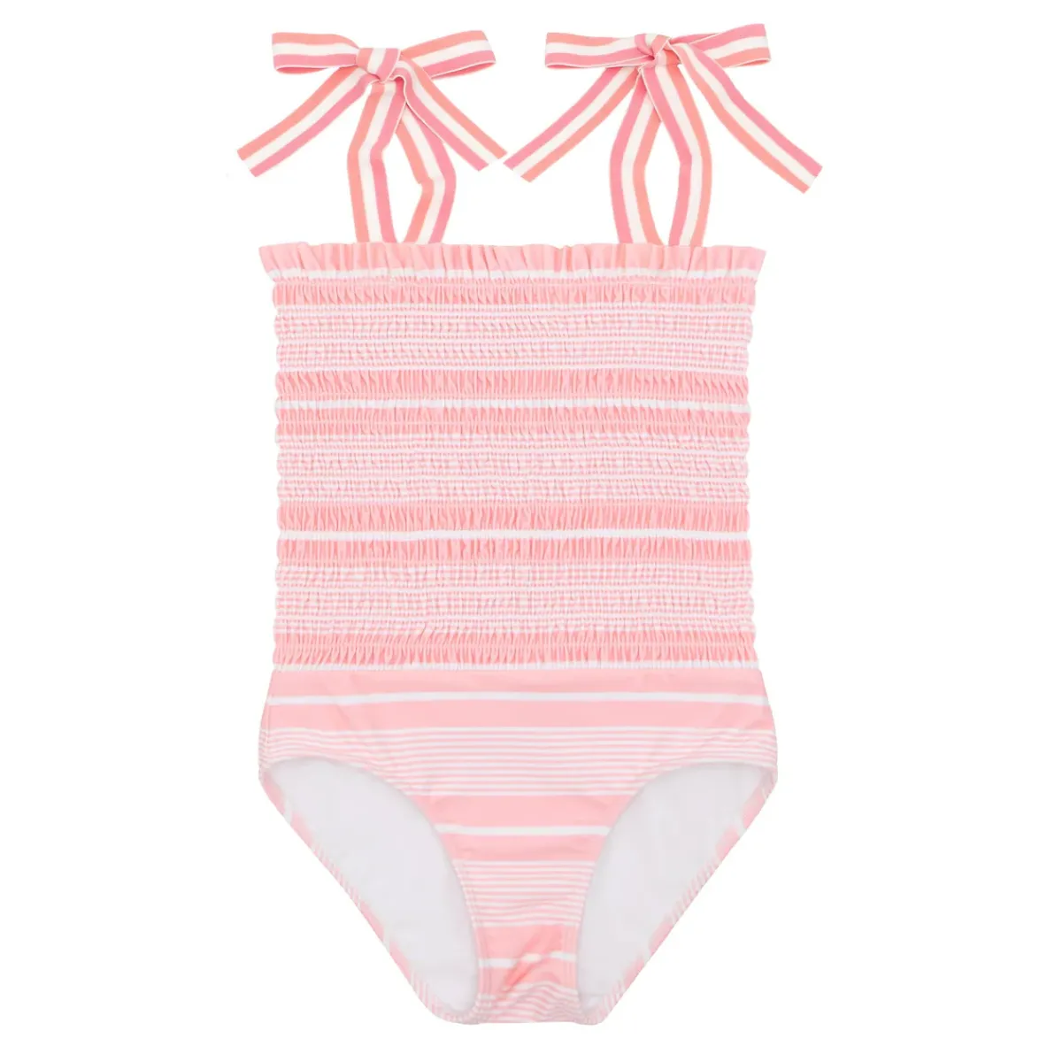 minnow Girls Smocked One Piece Sorbet Pink Stripe Online