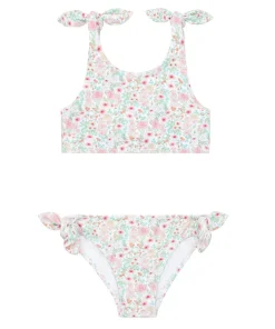 minnow Girls Tie Knot Bikini Emerald Floral Clearance