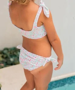minnow Girls Tie Knot Bikini Emerald Floral Clearance