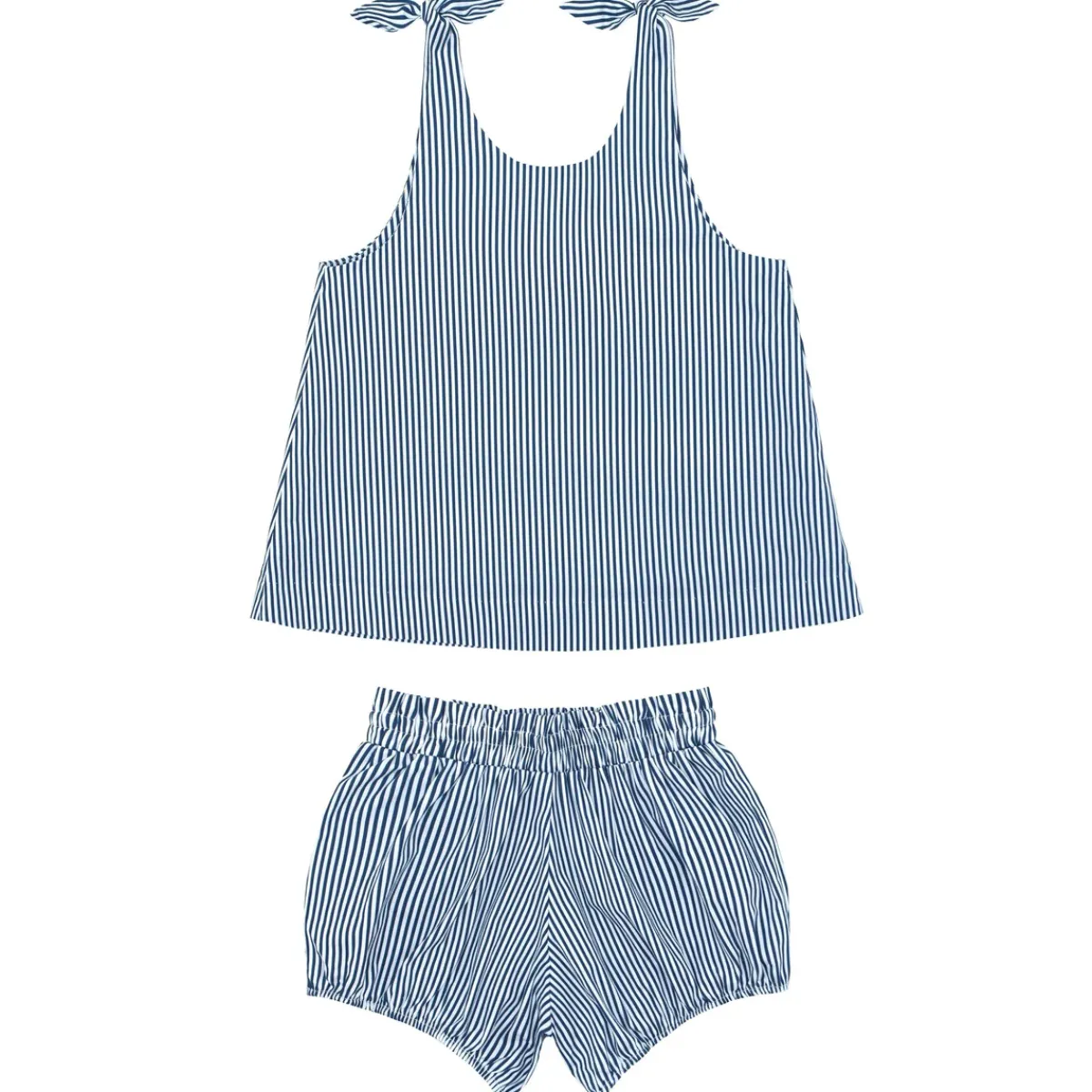 minnow Girls Tie Knot Bloomer Set Navy Stripe Hot