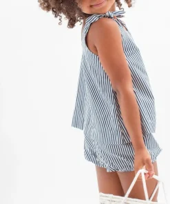minnow Girls Tie Knot Bloomer Set Navy Stripe Hot