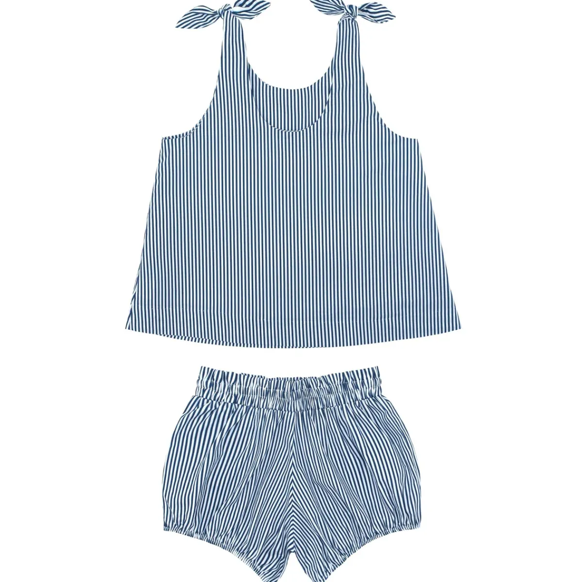 minnow Girls Tie Knot Bloomer Set Navy Stripe Hot
