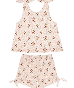 minnow Girls Tie Knot Bloomer Set | Swim Raspberry Red Discount