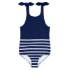 minnow Girls Tie Knot One Piece | Swim Navy Breton Stripe Clearance