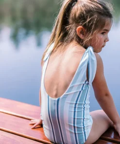 minnow Girls Tie Knot One Piece | Swim Freshwater Stripe Outlet