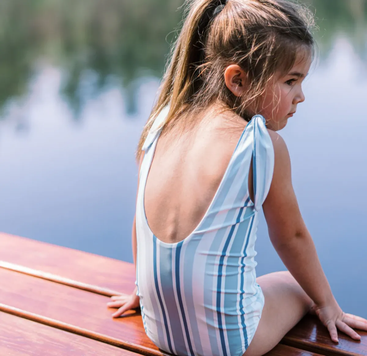 minnow Girls Tie Knot One Piece | Swim Freshwater Stripe Sale