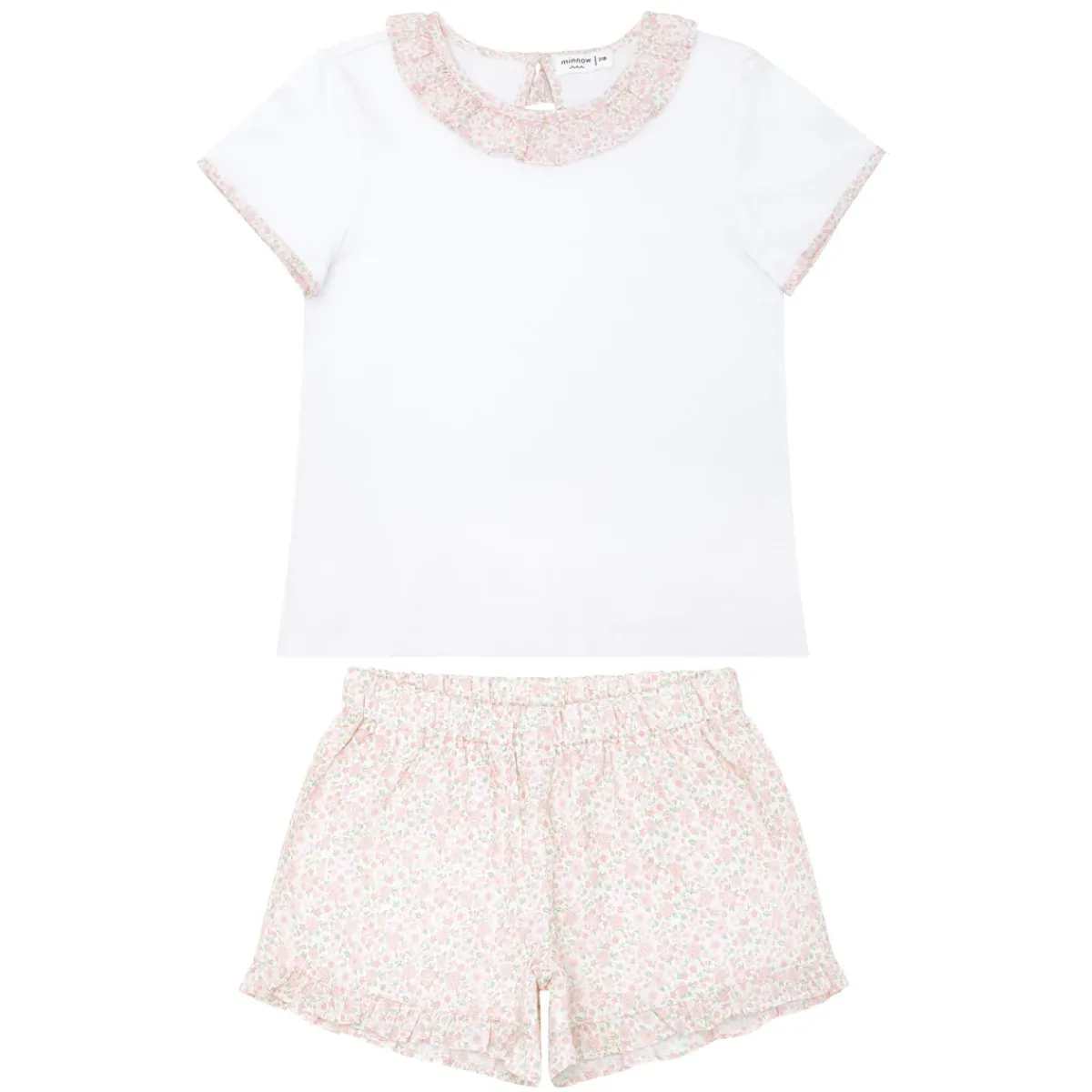 minnow Girls T-Shirt And Short Set Antique Floral Clearance