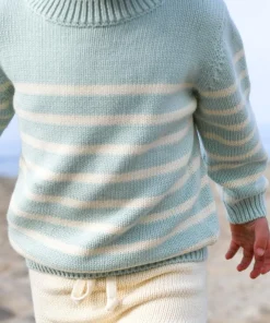 minnow Knit Sweater Mint And Cream Stripe Discount