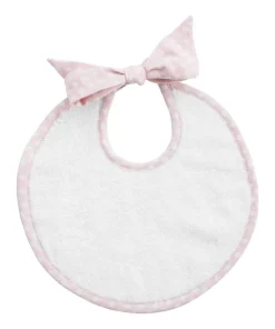 minnow Louelle Dusty Pink Gingham Newborn Bib White Fashion