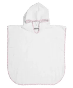 minnow Louelle Dusty Pink Gingham Terry Poncho White Outlet
