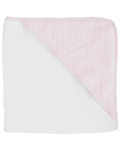 minnow Louelle Dusty Pink Gingham Hooded Towel And Wash Glove White Clearance