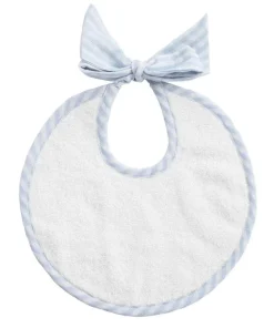minnow Louelle Pale Blue Gingham Newborn Bib White Fashion