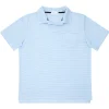 minnow Men's French Terry Polo Powder Blue Stripe Best