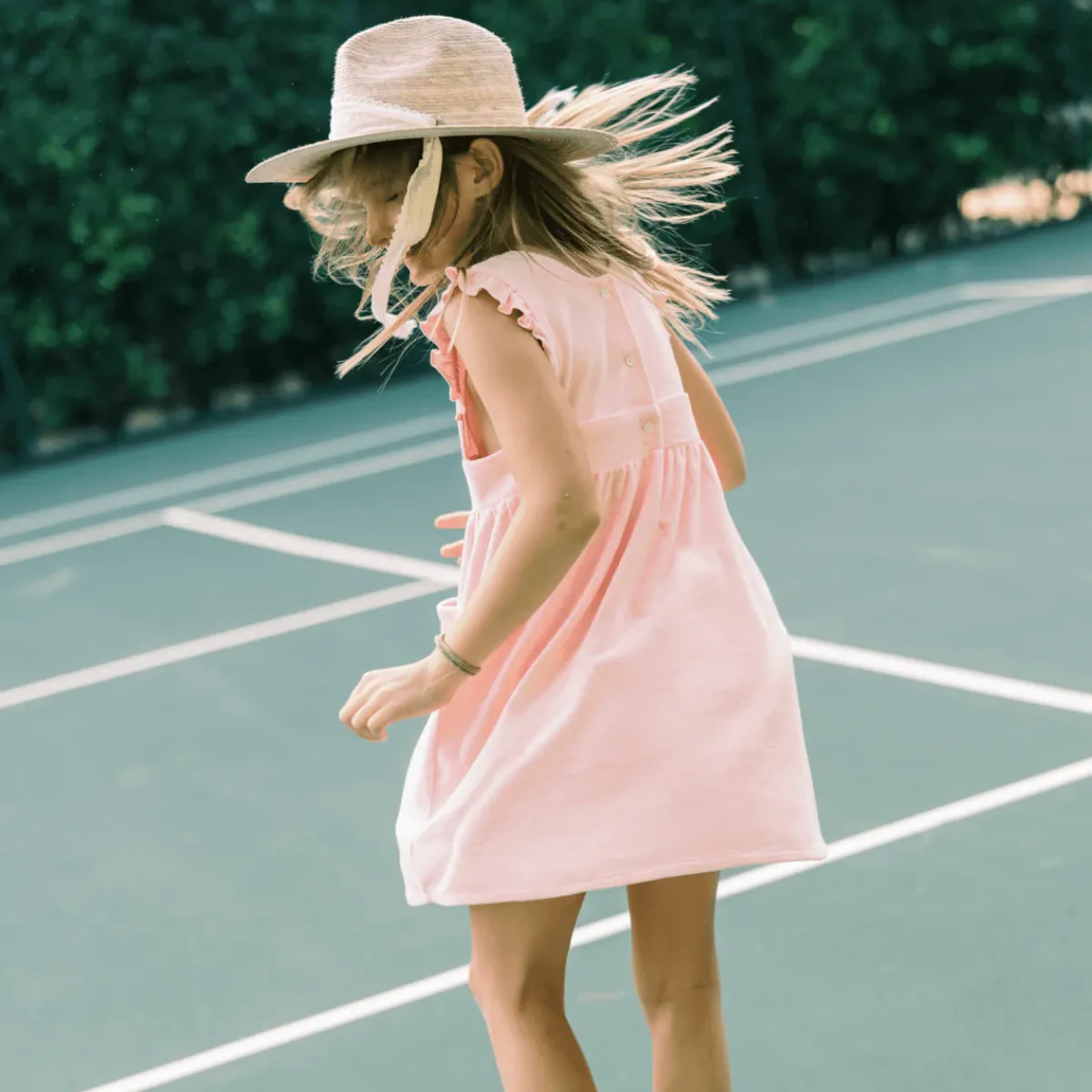 minnow X Daphne Oz Girls Terry Ruffle Dress Strawberries And Cream Hot