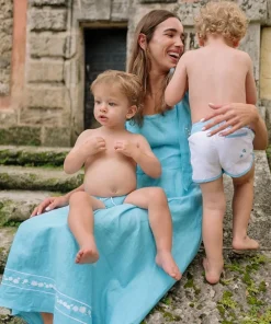 minnow X Fanm Mon Boy's Boardie Coconut Grove White Sale