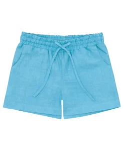minnow X Fanm Mon Boy's Linen Short Lagoon Discount