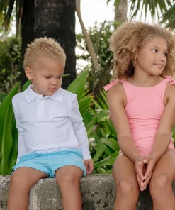 minnow X Fanm Mon Boy's Linen Short Lagoon Discount