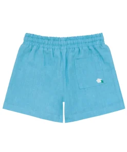 minnow X Fanm Mon Boy's Linen Short Lagoon Discount