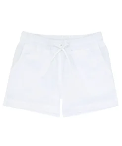 minnow X Fanm Mon Boy's Linen Short Coconut Grove White Hot