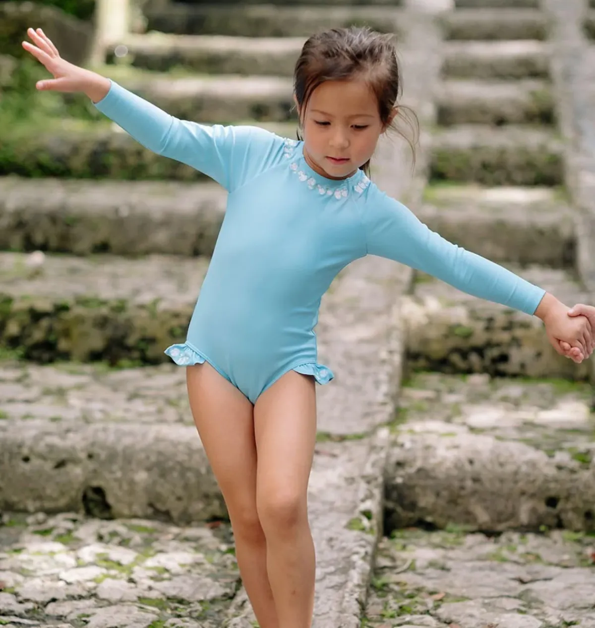 minnow X Fanm Mon Girl's Rashguard One Piece Lagoon Online