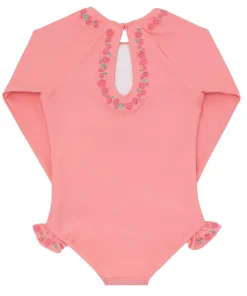 minnow X Fanm Mon Girl's Rashguard One Piece Hibiscus New