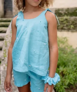 minnow X Fanm Mon Girl's Tie Knot Short Set Lagoon Outlet