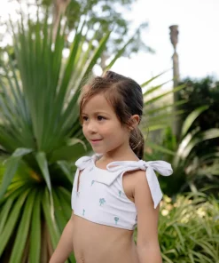 minnow X Fanm Mon Girl's Tie Knot Bikini Coconut Grove White Online