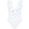 minnow X Fanm Mon Women's Ruffle One Piece Coconut Grove White New