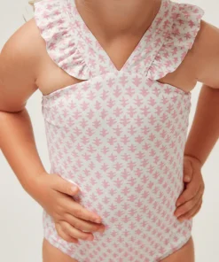 minnow X Sister Parish Girls V-Neck Crossover One Piece Nectar Leaf Sale