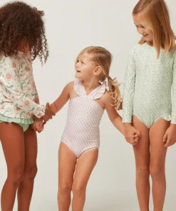 minnow X Sister Parish Girls V-Neck Crossover One Piece Nectar Leaf Sale