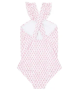 minnow X Sister Parish Girls V-Neck Crossover One Piece Nectar Leaf Sale