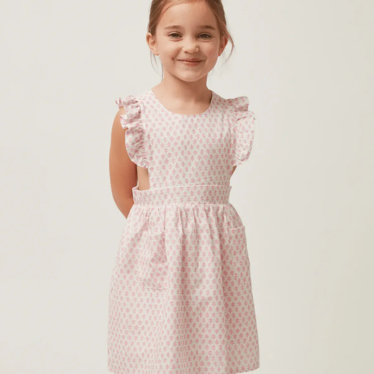 minnow X Sister Parish Girls Pinafore Dress Nectar Leaf Online