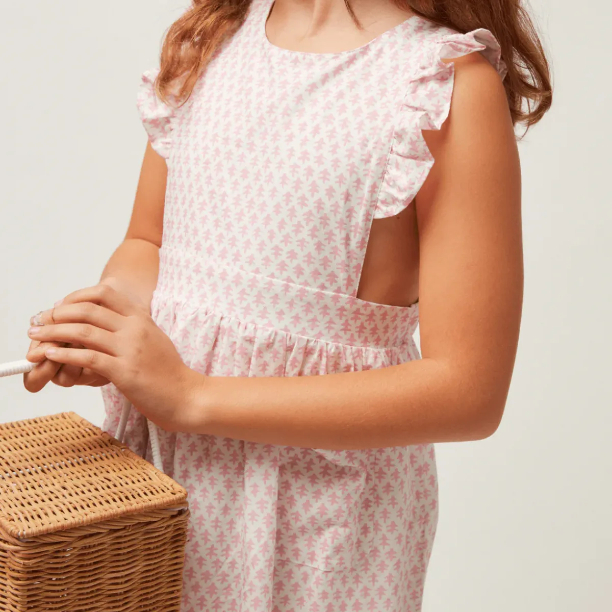 minnow X Sister Parish Girls Pinafore Dress Nectar Leaf Online