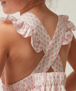 minnow X Sister Parish Girls Pinafore Dress Nectar Leaf Online