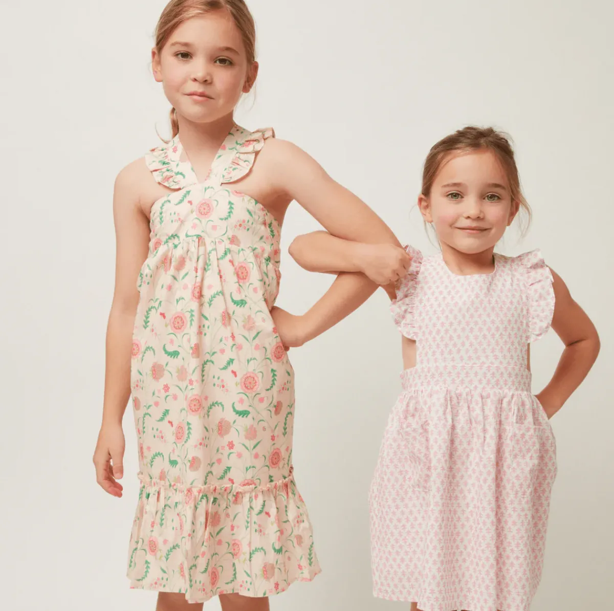 minnow X Sister Parish Girls Pinafore Dress Nectar Leaf Online