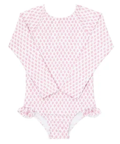 minnow X Sister Parish Girls Rashguard One Piece Nectar Leaf Discount