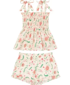 minnow X Sister Parish Girls Smocked Short Set Cloister Botanical Sale