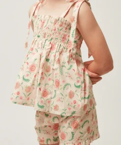 minnow X Sister Parish Girls Smocked Short Set Cloister Botanical Sale