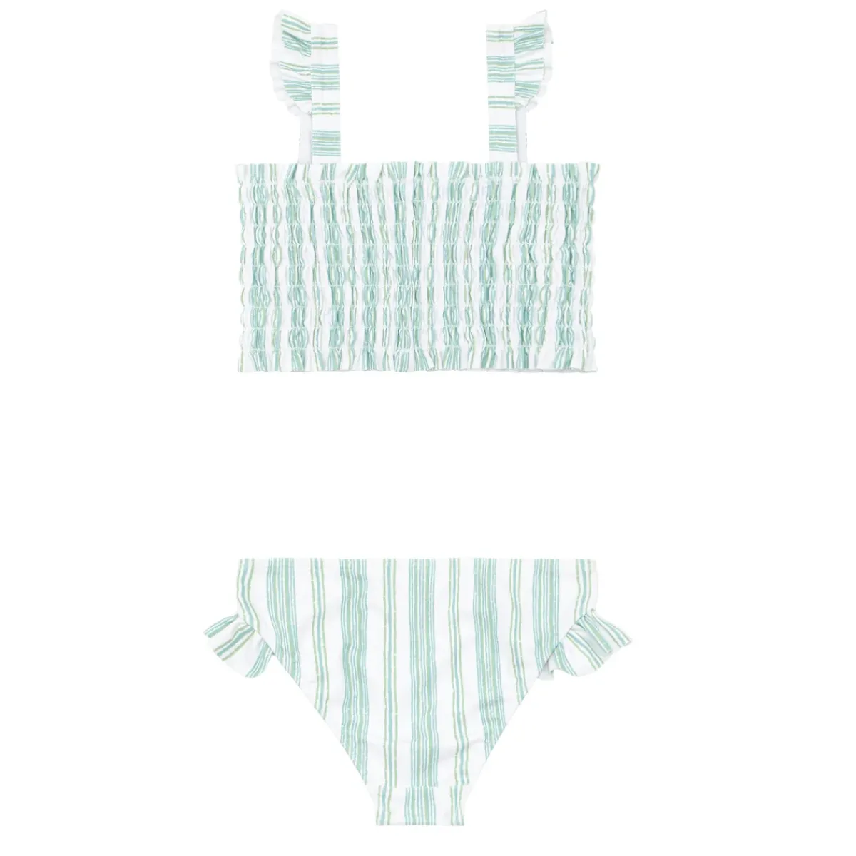 minnow X Sister Parish Girls Smocked Bikini Cumberland Stripe Fashion