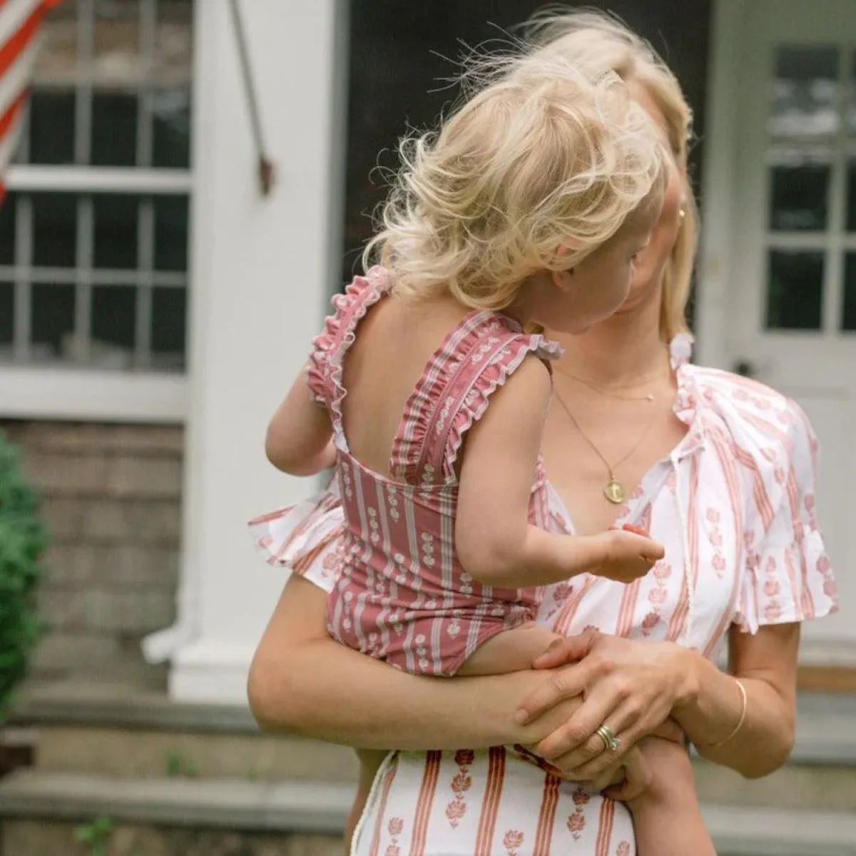 minnow X Tuckernuck Girls Ruffle Strap One Piece Nantucket Stripe Online