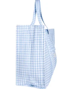 minnow Overnighter Tote Oasis Blue Gingham Sale