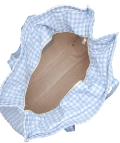 minnow Overnighter Tote Oasis Blue Gingham Sale