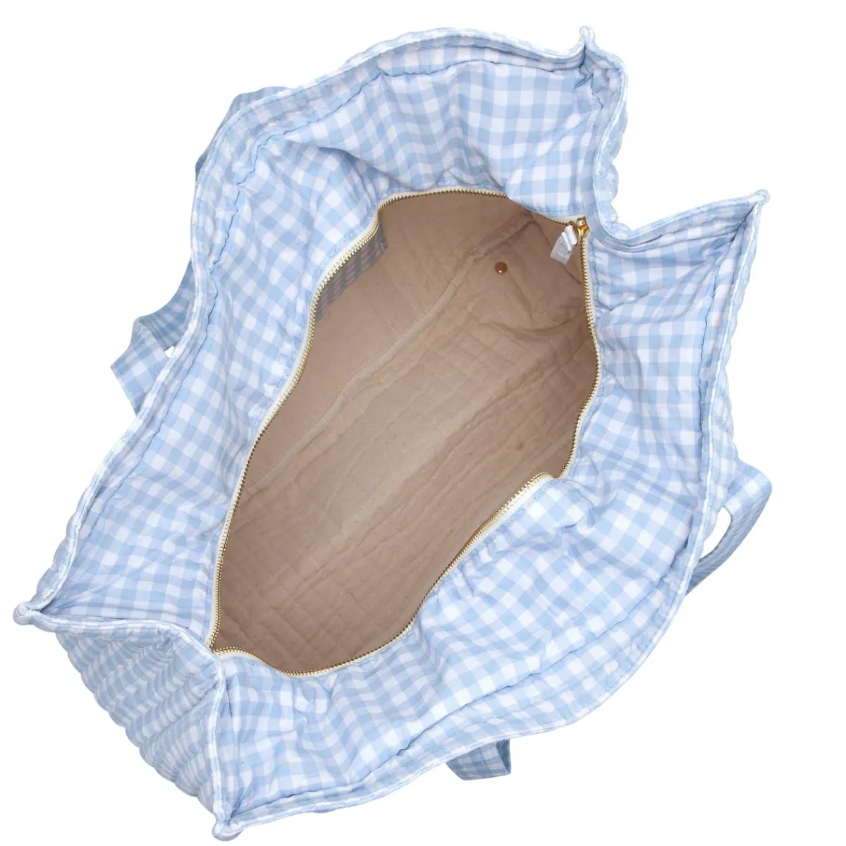 minnow Overnighter Tote Oasis Blue Gingham Sale