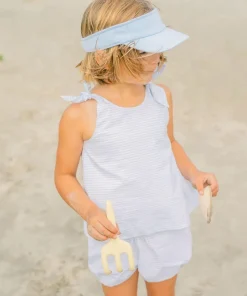 minnow Tie Knot Bloomer Set Powder Blue Stripe Sale